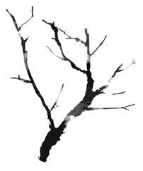 silhouette illustration of a dead tree