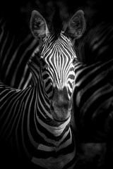 Fototapeta na wymiar Beautiful wild zebra in South Africa