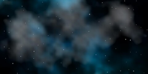 Dark BLUE vector template with neon stars.