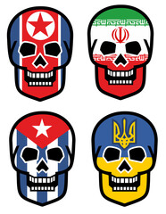 skull with flag, vintage design t shirts