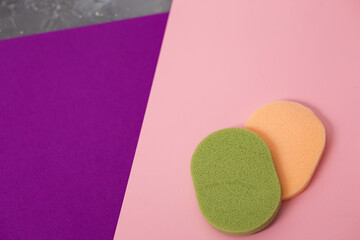 cosmetic sponges and foundation