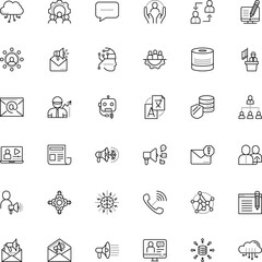 communication vector icon set such as: tech, campaign, definition, microphone, commerce, comment, data aggregation, secure, discussion, anatomy, eps, friendship, viral, related, market, vocabulary