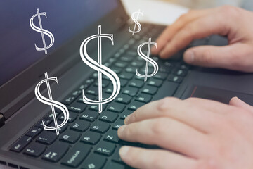 Earn money on internete,E-commerce, Online business profit, E-business