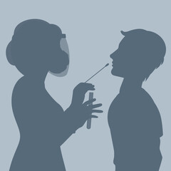 cute illustration of swab testing