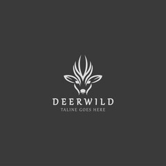 Deer wild logo design template. Deer head icon. Vector illustration