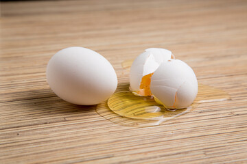 Chicken egg whole and broken