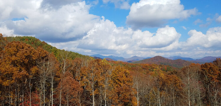 Panoramic View Of Landscape Against Sky During Autumn