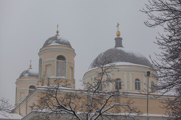 Cathedral of St. Alexander Catholic Church in Kiev. Ukraine. Winter view