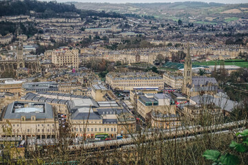 Panorama view on Bath from Alexandra Park viewpoint