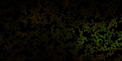 Dark green, yellow vector texture with memphis shapes.