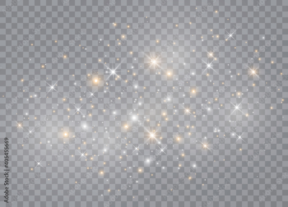 Poster light glow effect stars. vector sparkles on transparent background. christmas abstract pattern. spar