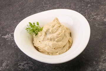 Vegan food - hummus with olive oil