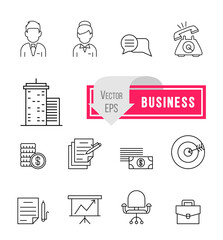 100 business icons, human resource, finance, logistic icon set