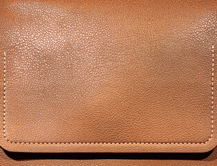 Brown leather texture with white stitches