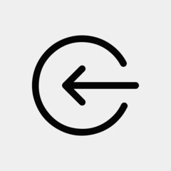 Left arrow sign in round icon
