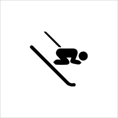 Winter sports ski jumping vector icons