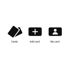 Cards icon set/ credit cards/add/profile