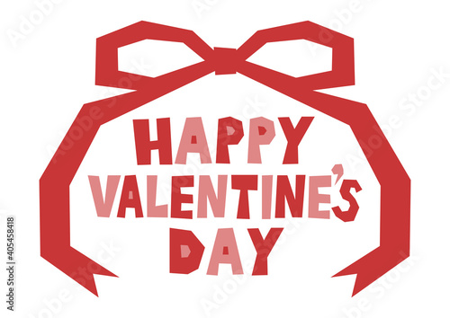 Valentine S Day バレンタインデー ロゴとリボン イラスト Advertisement Wall Mural Advertiseme Osame