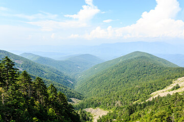 Glen between the hills. View from the top of mountain Livadiyskaya - Pidan in Sikhote-Alin, Russia.