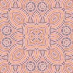 Fine victorian majolica tile seamless ornament. Geometric texture vector swatch. Pottery print design. Traditional spanish mayolica tilework repetitive pattern. Line art graphic background.