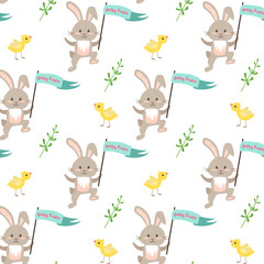 Happy Easter. Festive decoration seamless pattern