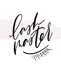 Obraz premium Lash master logo graphic element with closed eye. 