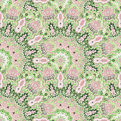 Green pink seamless vector pattern design