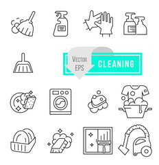 Simple set of cleaning related vector icons for your design