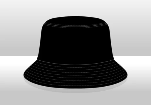 Blank Black Bucket Hat Template On Gray Background, Vector File Stock Vector  | Adobe Stock