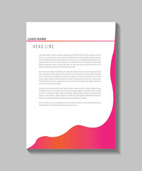 beautiful pink and yellow letterhead design