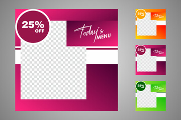 Set of sale banner template design. Editable post template social media banners for digital marketing. Vector illustration.