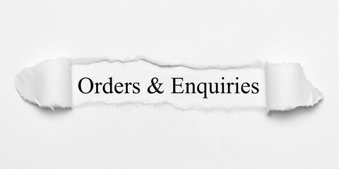 Obraz premium Orders & Enquiries 