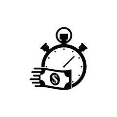 time and money icon vector