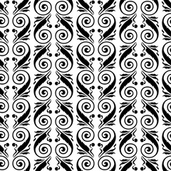 Seamless background of silhouettes floral abstract decorative elements