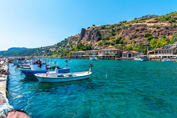 Fototapeta na wymiar Behramkale ancient harbour view in Canakkale Province in Turkey