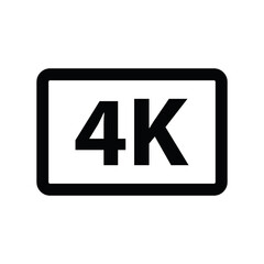 4k icon vector sign movie