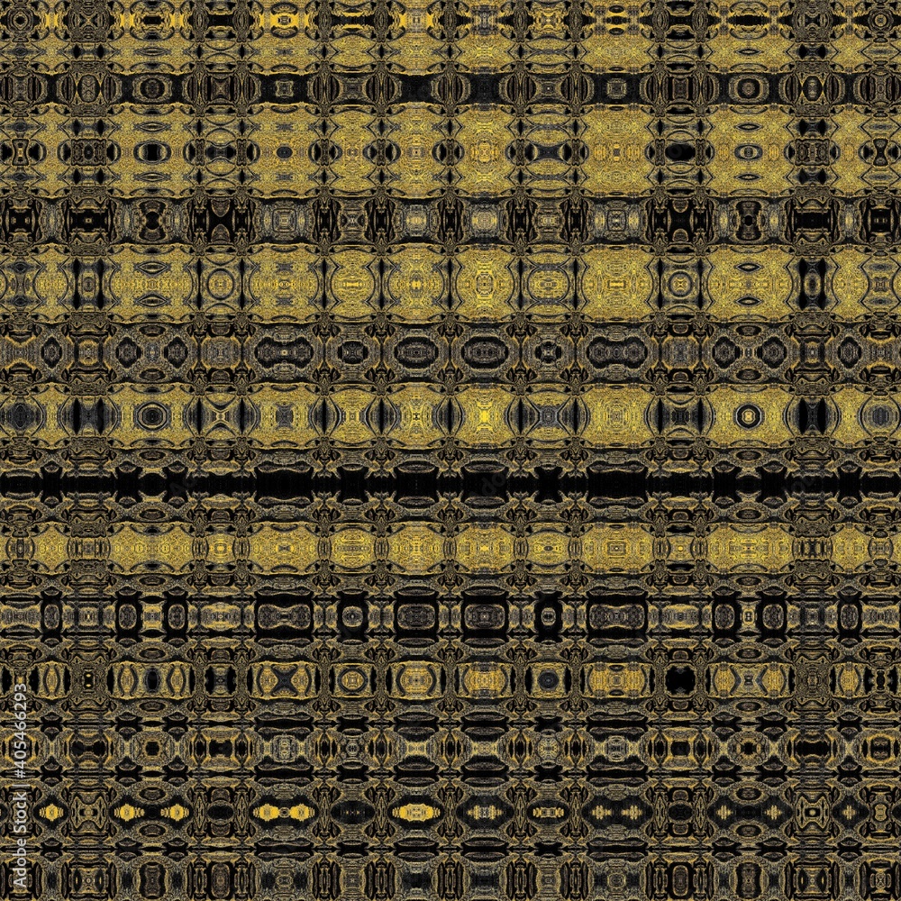 Poster golden yellow and grey on a black background intricate patterns and designs inspired by the colours 