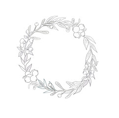 Circle frame with wild north berries