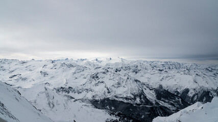 snow covered mountains