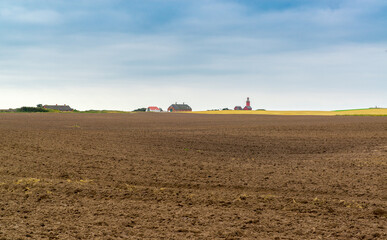 Fototapeta premium Landscape At Lighthouse Bovbjerg Jutland Denmark