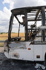 Autobus Cabin Burnt After Fire