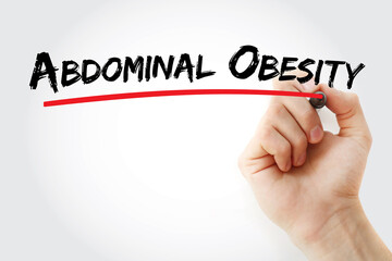 Abdominal Obesity text with marker, concept background