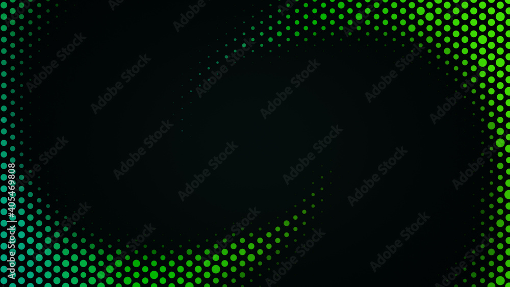 Aufkleber abstract green halftone pattern on black background in 4k resolution. dotted pattern for template, b