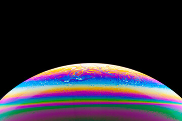Half soap Bubble Ball abstract background semicircle. Model of Space or planets universe cosmic