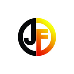 Letter JF simple logo design vector