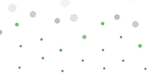 Light green vector layout with beautiful snowflakes.