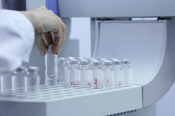 Close-up view of laboratory tubes