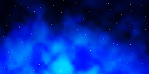 Dark BLUE vector pattern with abstract stars.