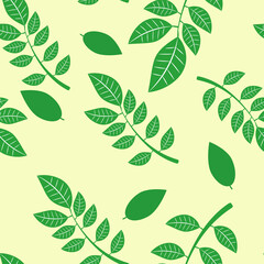 緑の葉っぱのシームレスパターン背景素材