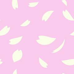 桜の花びらが舞い散るシームレスパターン背景素材